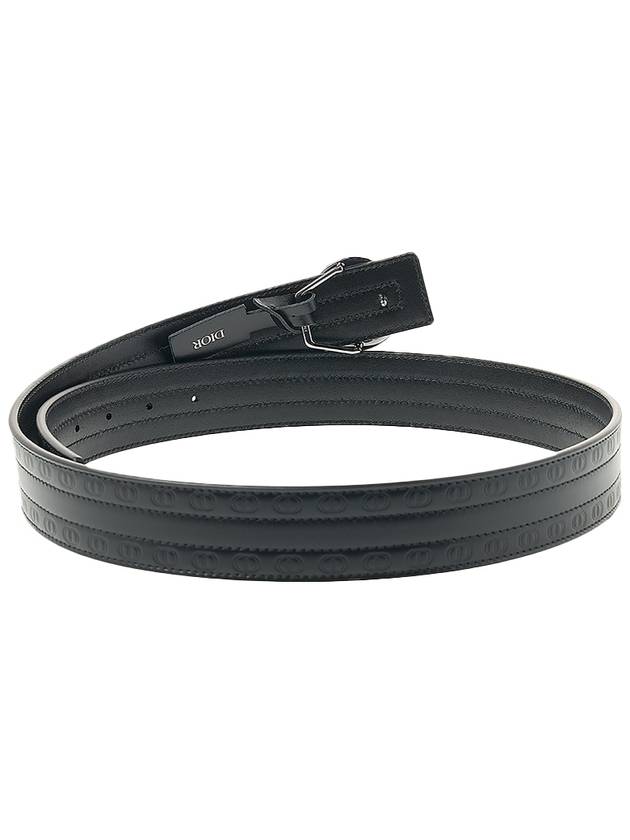 CD Circle Buckle Belt Black 4302RUVDQ - DIOR - BALAAN.