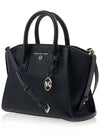 Women's Avril Small Satchel Leather Tote Bag Black - MICHAEL KORS - BALAAN 3