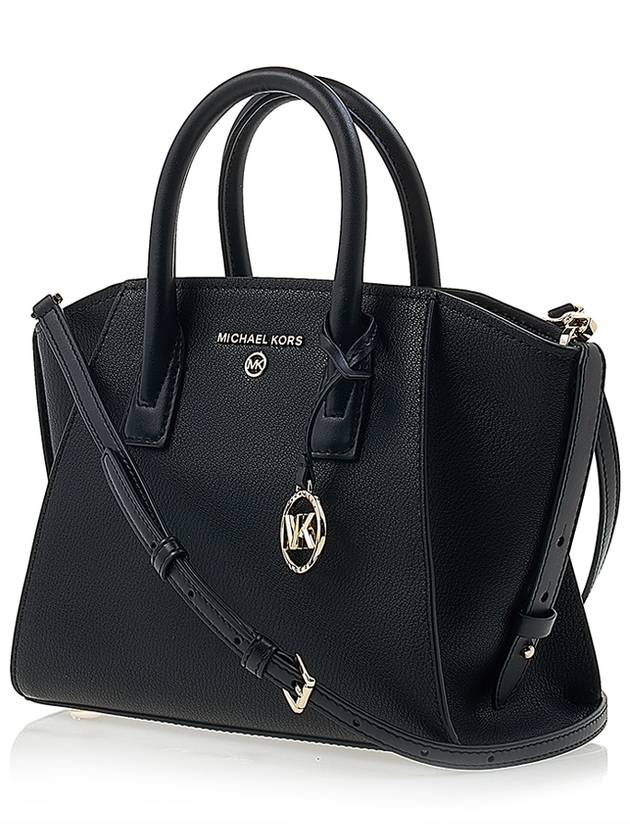 Women's Avril Small Satchel Leather Tote Bag Black - MICHAEL KORS - BALAAN 3