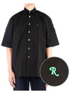 Men's Cotton Short Sleeve Shirt Black - RAF SIMONS - BALAAN.