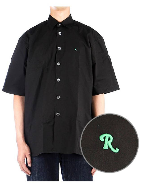 Men's Cotton Short Sleeve Shirt Black - RAF SIMONS - BALAAN 2