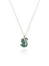 Iconic Swan Medium Pendant Necklace Green Rose Gold - SWAROVSKI - BALAAN 3