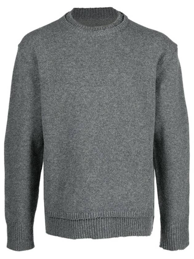 Back Stitch Elbow Patch Knit Top Grey - MAISON MARGIELA - BALAAN 2