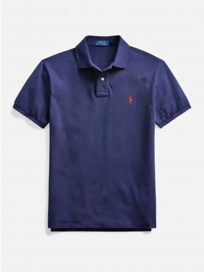 Men's Pony Slim Fit Short Sleeve Polo Shirt Navy - POLO RALPH LAUREN - BALAAN 2