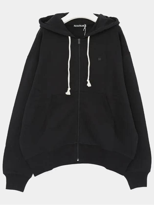 Small Face Logo Patch Zip-Up Hoodie Black - ACNE STUDIOS - BALAAN 4