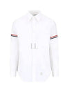 Armband Oxford Long Sleeve Shirt White - THOM BROWNE - BALAAN 2