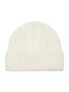 logo cable knit beanie egret - GANNI - 3