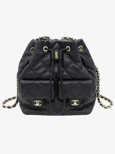 Logo Calfskin Bucket Backpack Black - CHANEL - BALAAN 2