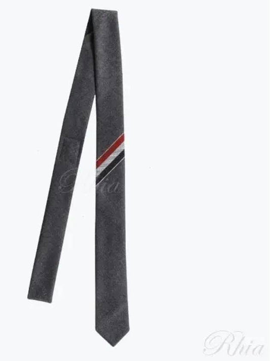 Three-Line Engineer Stripe Wool  Neck Tie Dark Grey - THOM BROWNE - BALAAN 2