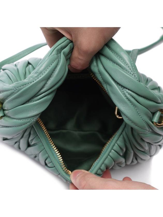 Wander Materasse Nappa Leather Mini Hobo Tote Bag Sage Green - MIU MIU - BALAAN 7