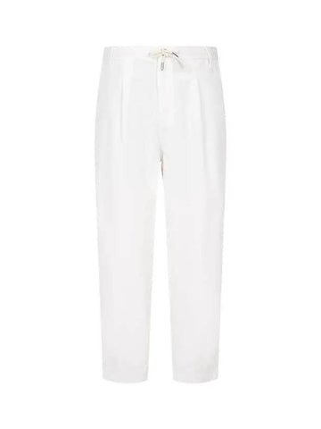 Men s One Tuck Drawstring Chino Pants White 271046 - EMPORIO ARMANI - BALAAN 1