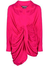 La Robe Bahia Sash Short Dress Fuchsia - JACQUEMUS - BALAAN 2