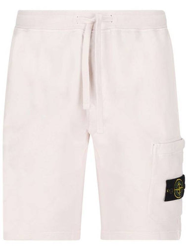 Waffen Patch  Fleece Bermuda Shorts Light Pink - STONE ISLAND - BALAAN 1