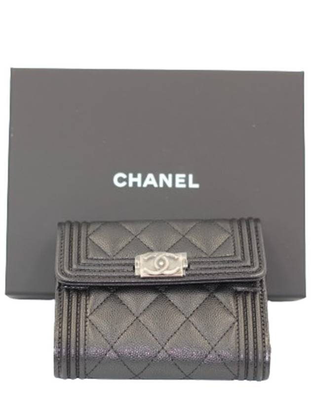 Voice Mall Flap Wallet Snap Half Ruthenium Metal Black A80734 - CHANEL - BALAAN 1