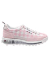 Gingham Boucle Clear Sole Tech Runner Low Top Sneakers Light Pink - THOM BROWNE - BALAAN 1