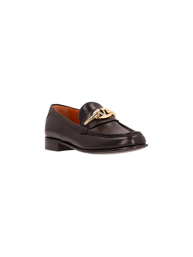 V Logo Signature Calfskin Loafers Black - VALENTINO - BALAAN 3