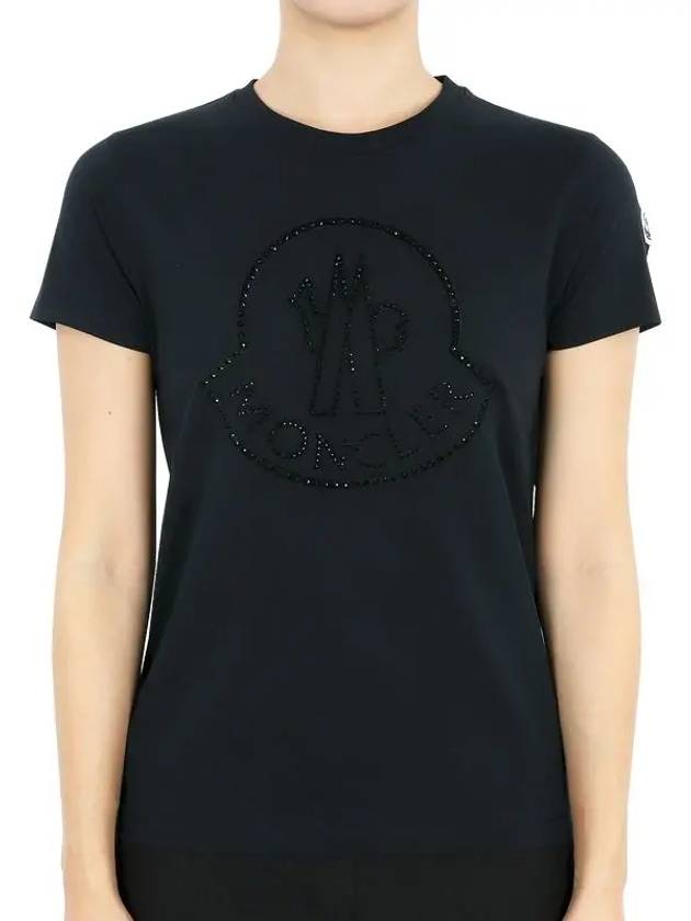 Kids logo printing short sleeve black 8C00012 83907 999 12 14A Adults can wear - MONCLER - BALAAN 2