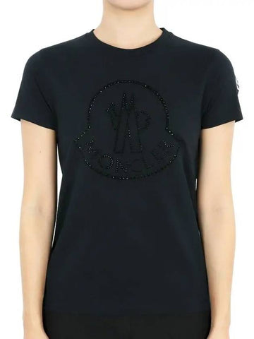 Kids logo printing short sleeve black 8C00012 83907 999 12 14A Adults can wear - MONCLER - BALAAN 1