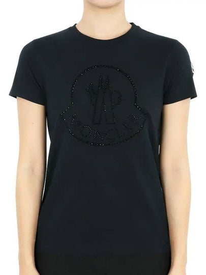 Kids logo printing short sleeve black 8C00012 83907 999 12 14A Adults can wear - MONCLER - BALAAN 2