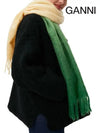 gradient fringe mohair muffler kelly green - GANNI - BALAAN.