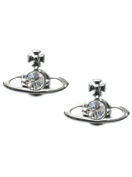 Nano Solitaire Crystal Earrings Silver - VIVIENNE WESTWOOD - BALAAN 2