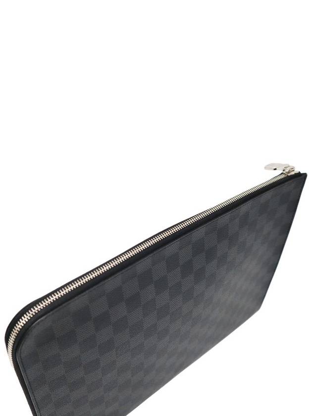 Men s Leather Clutch Bag Gray Louis Vuitton N64437 Damier Graphite Canvas Pochette Jour GM - LOUIS VUITTON - BALAAN 5