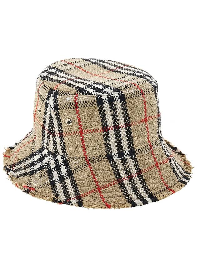 Check Boucle Bucket Hat Beige - BURBERRY - BALAAN 4