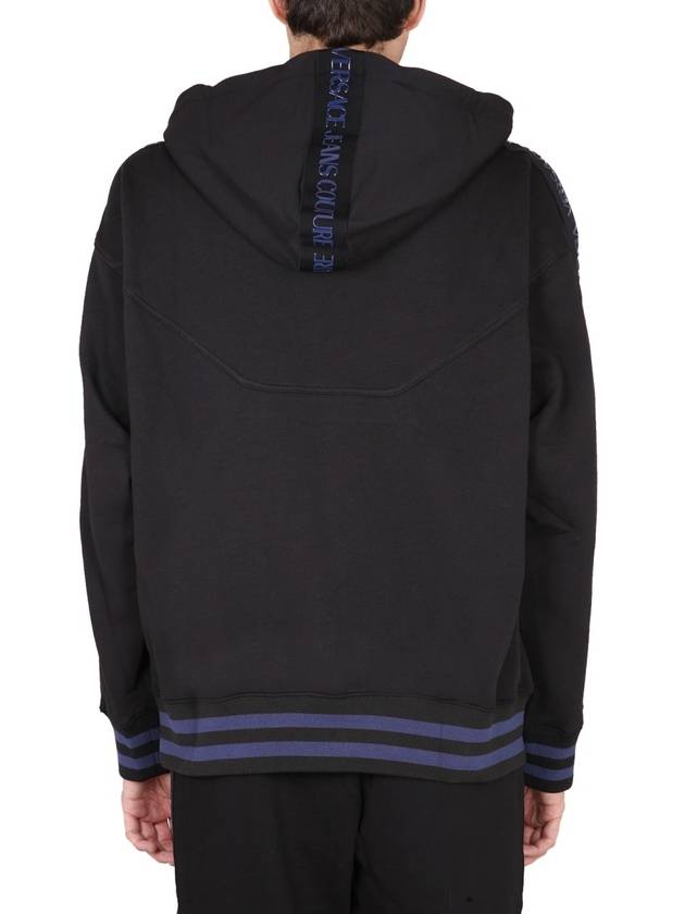 Men's Logo Patch Line Hoodie Black - VERSACE - BALAAN 4