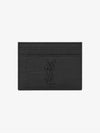 Monogram Crocodile Leather Card Wallet Black - SAINT LAURENT - BALAAN 4