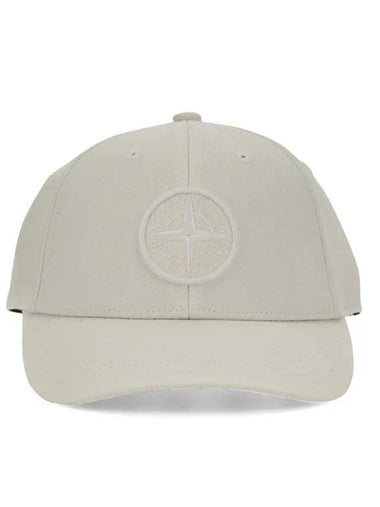 Embossed Logo Base Ball Cap White - STONE ISLAND - BALAAN 1