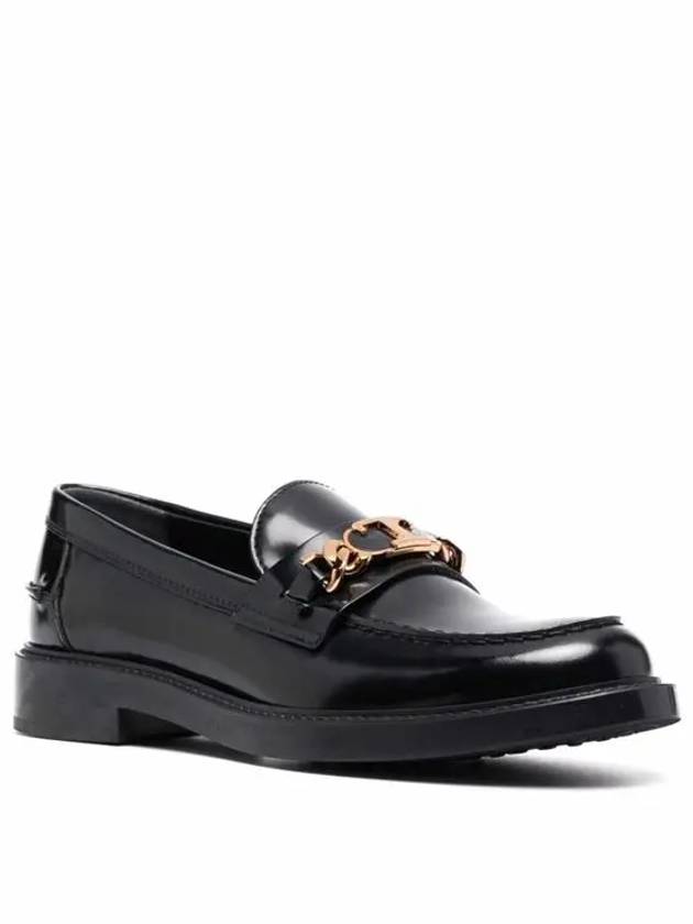 Horsebit Chain Leather Loafer Black - TOD'S - BALAAN 6