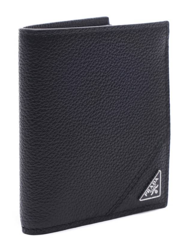 23FW Men's Vitello Triangular Logo Half Wallet 2MO004 2CB2 F0002 23F - PRADA - BALAAN 3