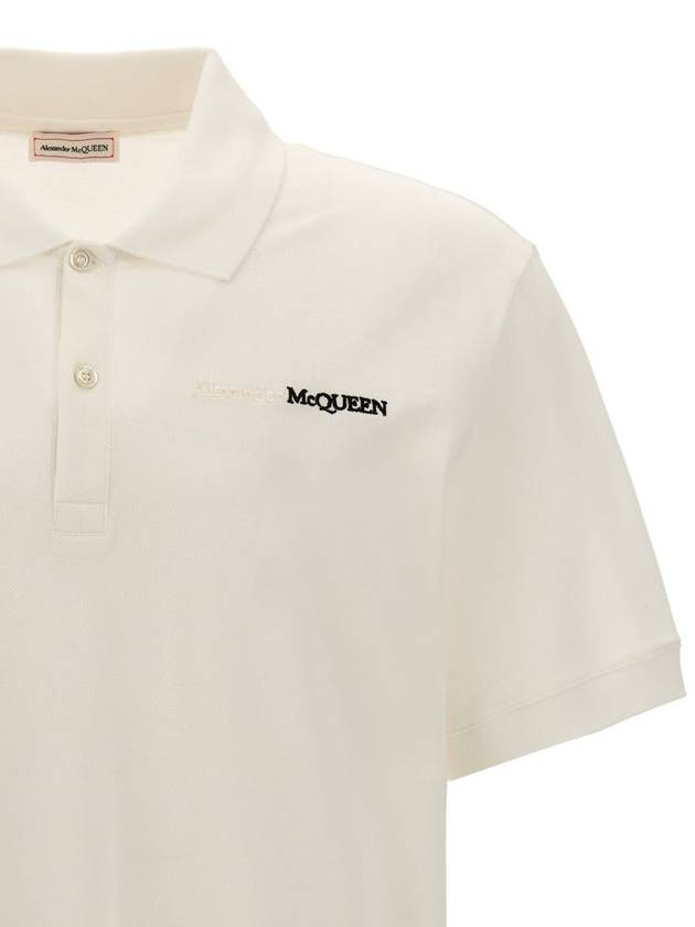 24FW Polo T-shirt 781998QXAAK 0965 White - ALEXANDER MCQUEEN - BALAAN 4