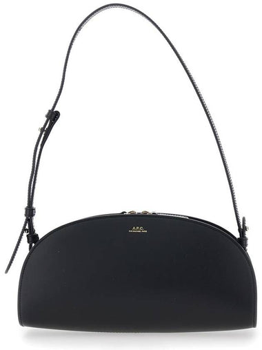 'Demi Lune' Black Shoulder Bag With Embossed Logo On The Front In Leather Woman - A.P.C. - BALAAN 1