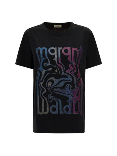 ENNA Glitter Logo Short Sleeve T-Shirt Black - ISABEL MARANT - BALAAN 2