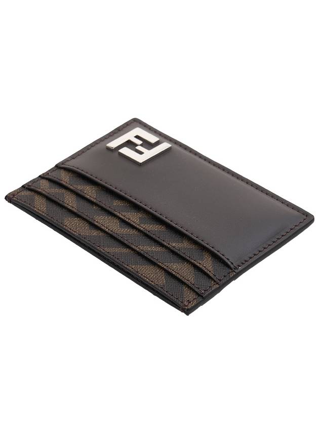 FF Square Leather Card Wallet Brown - FENDI - BALAAN 5