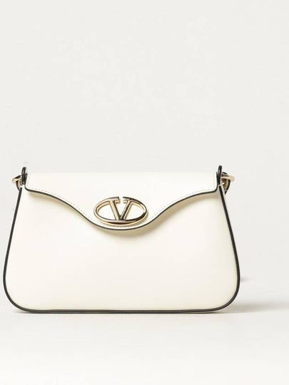 Logo Plaque Fold Over Cross Bag White - VALENTINO - BALAAN 2