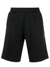 Men's Marina Logo Embroidered Track Shorts Black - STONE ISLAND - BALAAN.