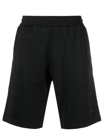 Men's Marina Embroidered Logo Track Shorts Black - STONE ISLAND - BALAAN 1