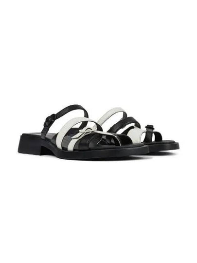 Twins Open Toe Leather Slippers White Black - CAMPER - BALAAN 2