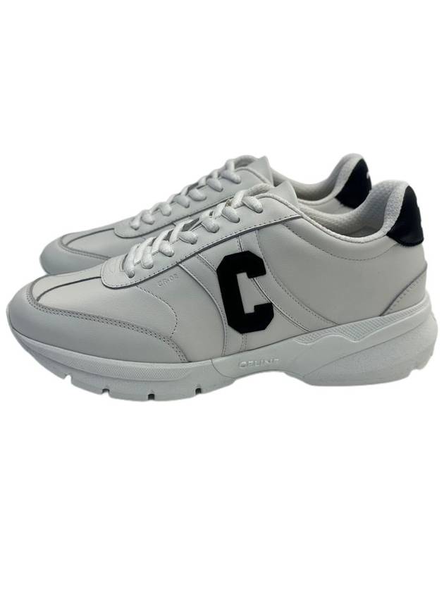 Runner CR02 Calfskin Lace-Up Low Top Sneakers White - CELINE - BALAAN 3