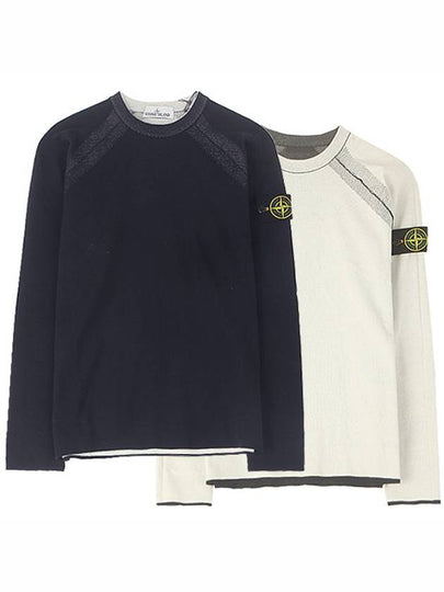 Wappen Reversible Crew Neck Sweatshirt Navy - STONE ISLAND - BALAAN 2