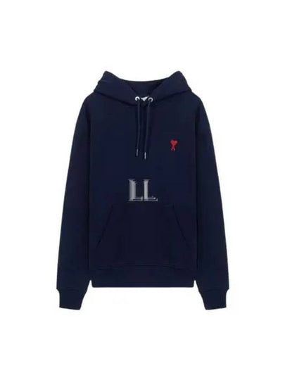 Small Heart Logo Cotton Hoodie Blue - AMI - BALAAN 2