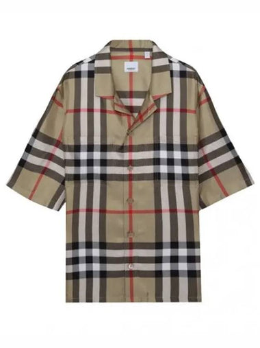 Short sleeve checked silk shirt - BURBERRY - BALAAN 1