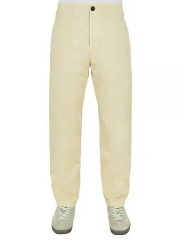 Supima Cotton Twill Straight Pants Ecru - STONE ISLAND - BALAAN 2