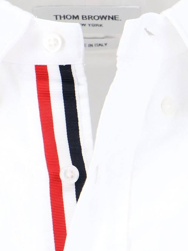 Men's Logo Patch Classic Cotton Long-Sleeve Shirt White - THOM BROWNE - BALAAN 5