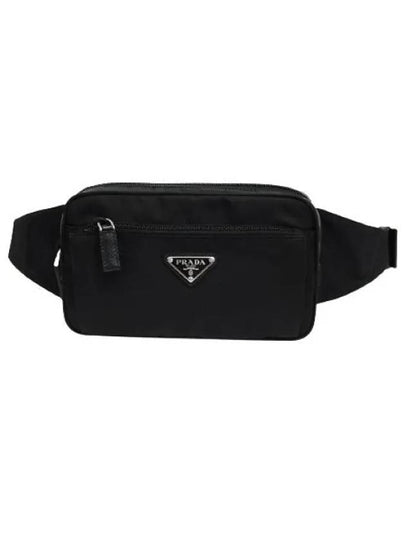 Re-Nylon And Saffiano Leather Belt Bag Black - PRADA - BALAAN 2