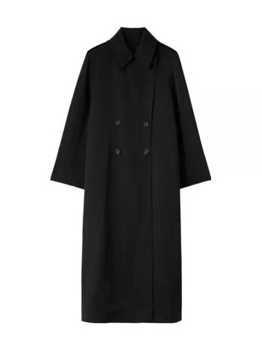 Double-Breasted Midi Coat Black - TOTEME - BALAAN 1