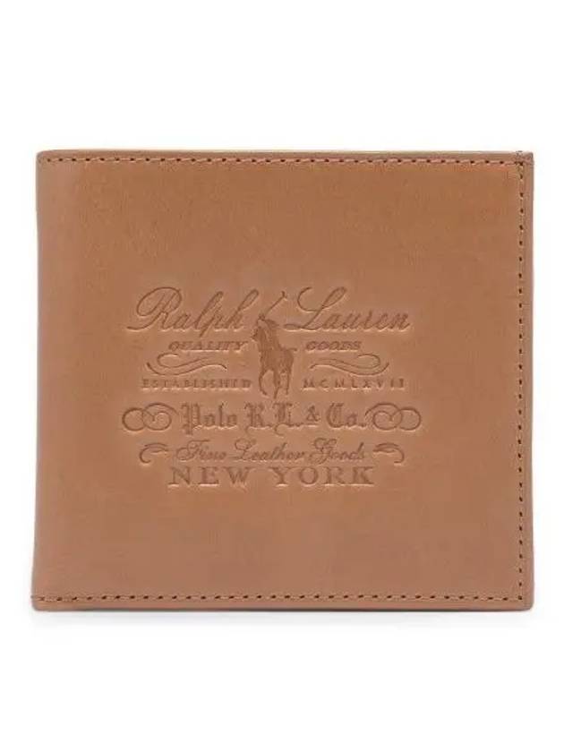 Billfold Cow Leather Wallet Beige - POLO RALPH LAUREN - BALAAN 1