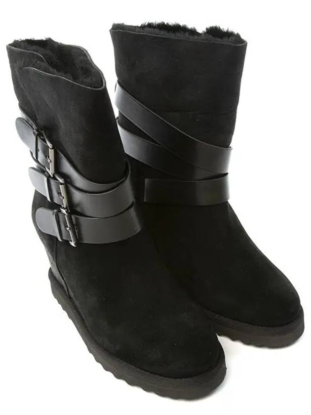 YES Fleece Wedge Ugg Boots Black 330291 - ASH - BALAAN 3